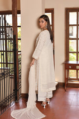 Rang E Khas By Fatima Nehal Stitched 3 Piece Luxury Chiffon Suit-FN-REK-02-White