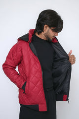 Winter Men's Core By Suitsu Stitched Western Suit-Crimson Shield Puffer