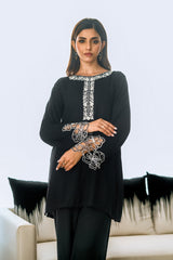 Sprinkles Stitched 2 Piece Summer Co Ord Sets Women Collection'2025-Noir Elegance - 2pcs - Embroidered