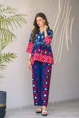Sprinkles Stitched 2 Piece Summer Co Ord Sets Women Collection'2025-Sapphire