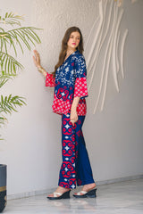 Sprinkles Stitched 2 Piece Summer Co Ord Sets Women Collection'2025-Sapphire