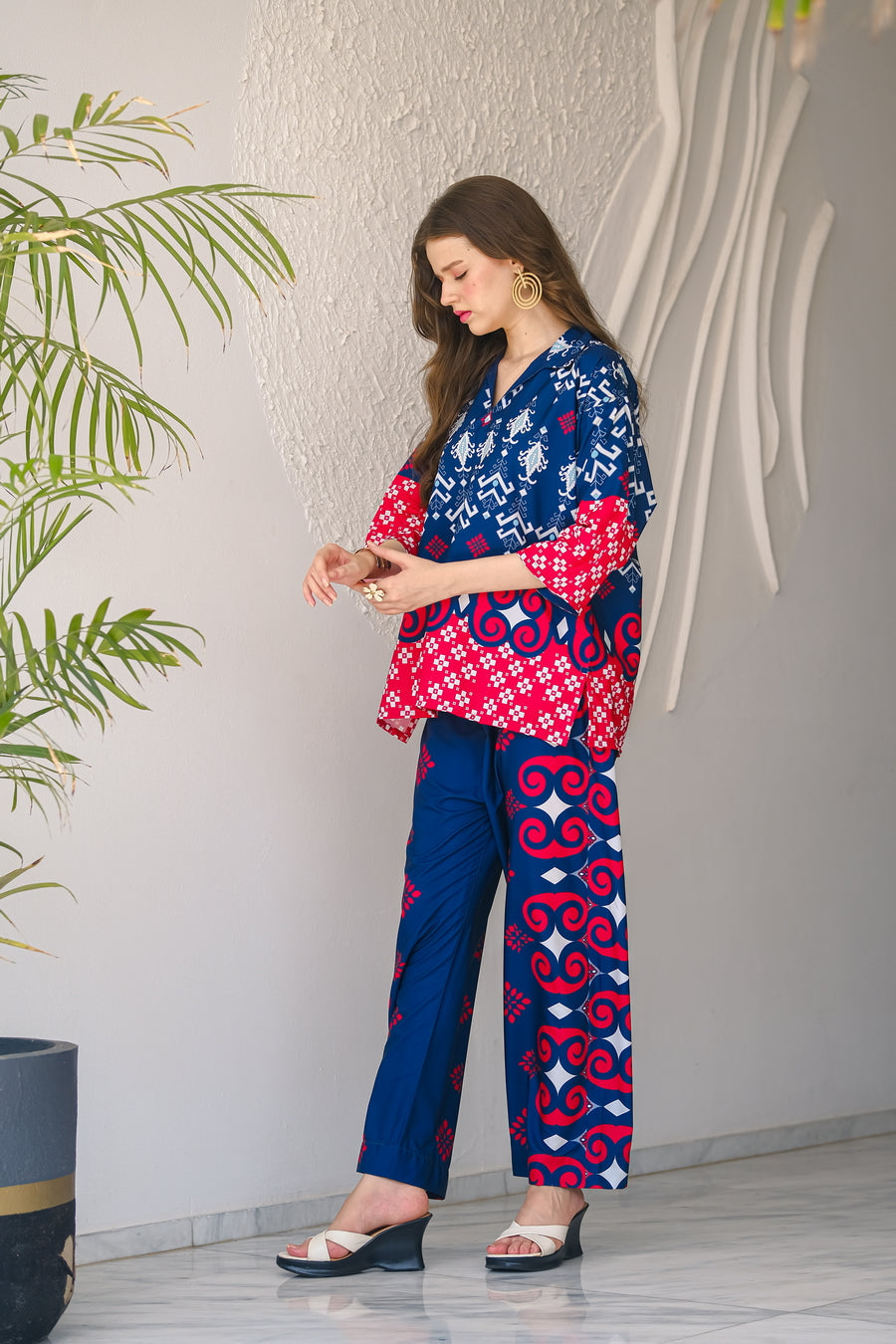 Sprinkles Stitched 2 Piece Summer Co Ord Sets Women Collection'2025-Sapphire