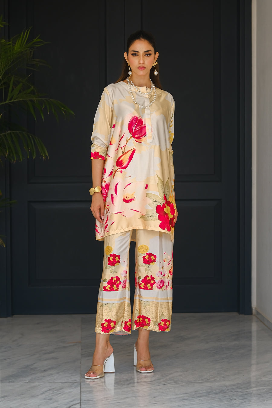 Sprinkles Stitched 2 Piece Summer Co Ords Women Collection'2025-Petals - 2-Piece Silk