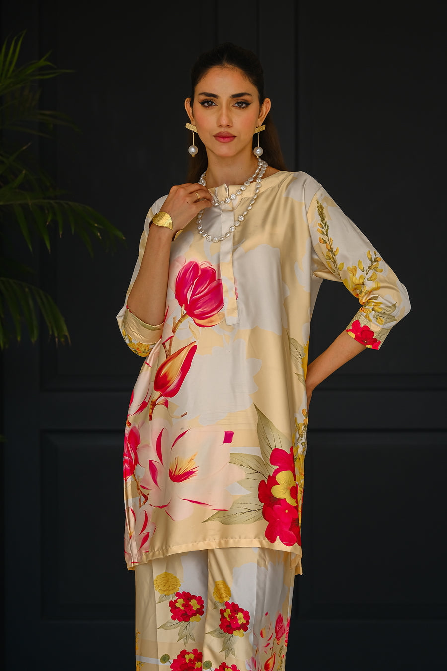 Sprinkles Stitched 2 Piece Summer Co Ords Women Collection'2025-Petals - 2-Piece Silk
