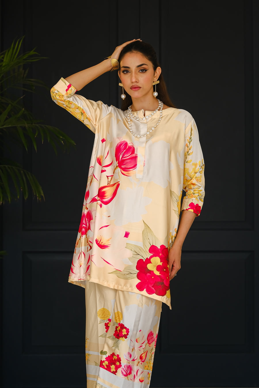 Sprinkles Stitched 2 Piece Summer Co Ords Women Collection'2025-Petals - 2-Piece Silk