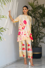 Sprinkles Stitched 2 Piece Summer Co Ords Women Collection'2025-Petals - 2-Piece Silk