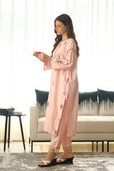 Sprinkles Stitched 2 Piece Summer Co Ord Sets Women Collection'2025-Pastel Bloom - 2pcs - Embroidered