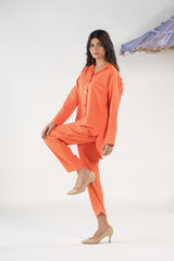 Sprinkles Stitched 2 Piece Summer Co Ord Sets Women Collection'2025-Tangerine