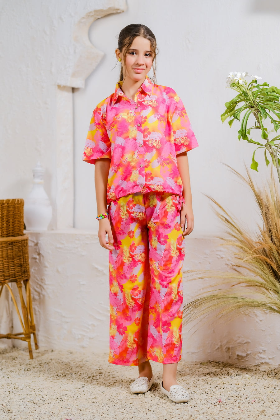 Sprinkles Stitched 2 Piece Summer Co Ord Sets Kids Collection'2025-Tropical Sunset - 2pcs