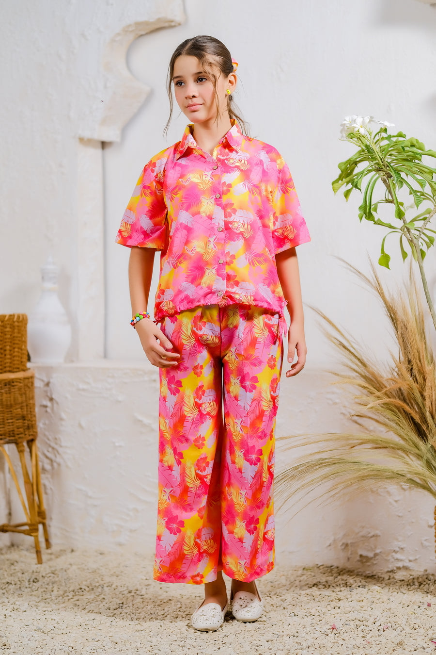 Sprinkles Stitched 2 Piece Summer Co Ord Sets Kids Collection'2025-Tropical Sunset - 2pcs