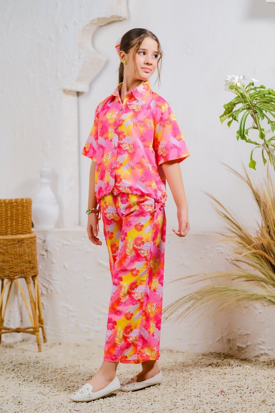 Sprinkles Stitched 2 Piece Summer Co Ord Sets Kids Collection'2025-Tropical Sunset - 2pcs