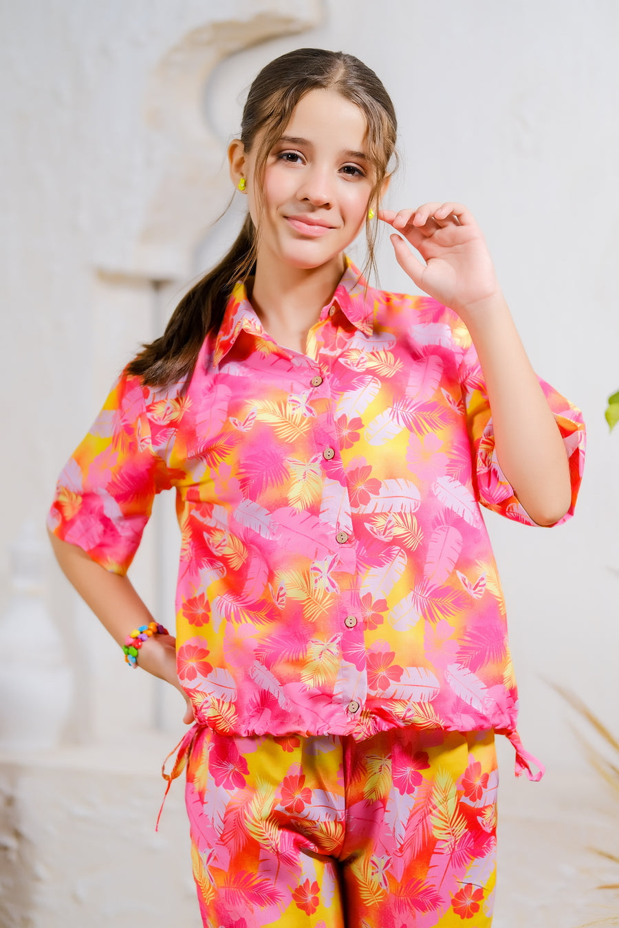 Sprinkles Stitched 2 Piece Summer Co Ord Sets Kids Collection'2025-Tropical Sunset - 2pcs