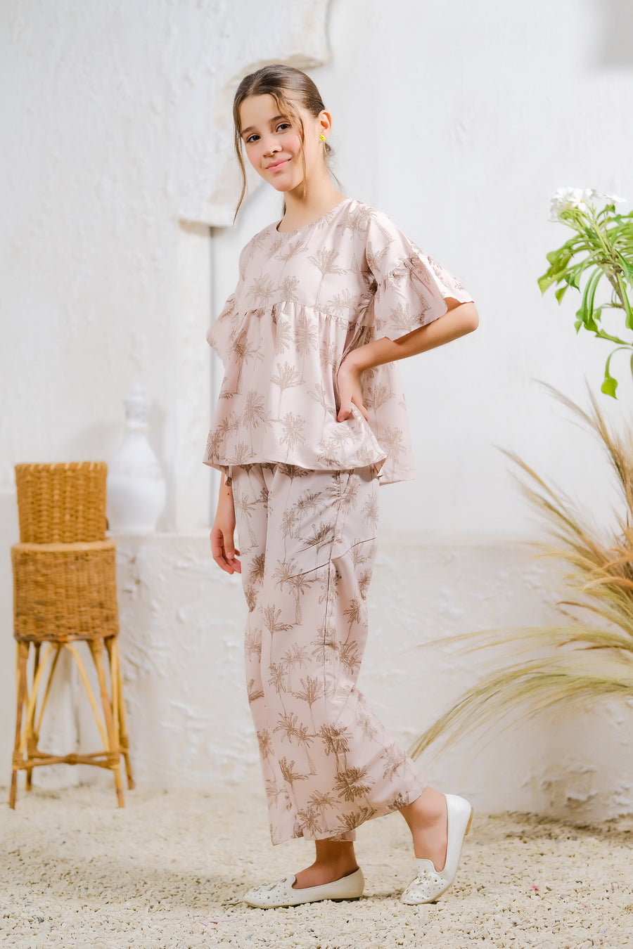 Sprinkles Stitched 2 Piece Summer Co Ord Sets Kids Collection'2025-Palm Grove Charm - 2pcs
