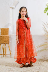 Sprinkles Stitched 1 Piece Formals Shirts Kids Collection'2025-Amber Radiance - 1pc - Embelished