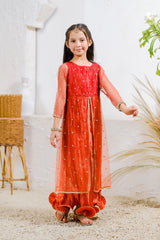 Sprinkles Stitched 1 Piece Formals Shirts Kids Collection'2025-Amber Radiance - 1pc - Embelished