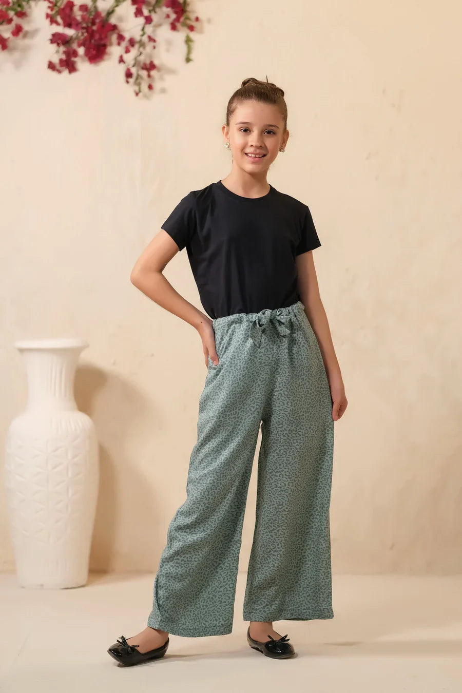 Sprinkles Stitched 1 Piece Summer Bottoms Kids Collection'2025-Frenchy Ditsy Floral Print Wide Leg Trouser