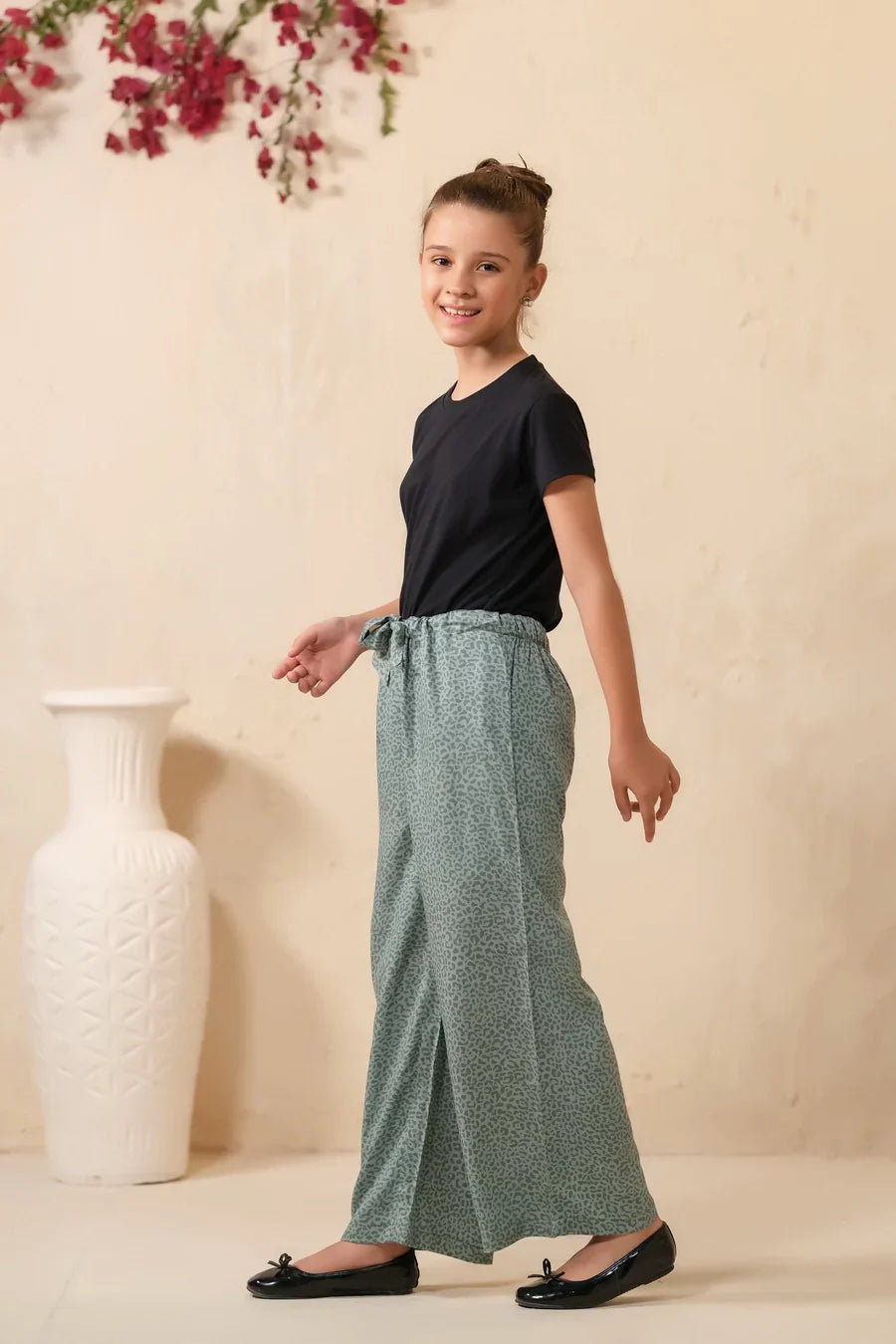 Sprinkles Stitched 1 Piece Summer Bottoms Kids Collection'2025-Frenchy Ditsy Floral Print Wide Leg Trouser