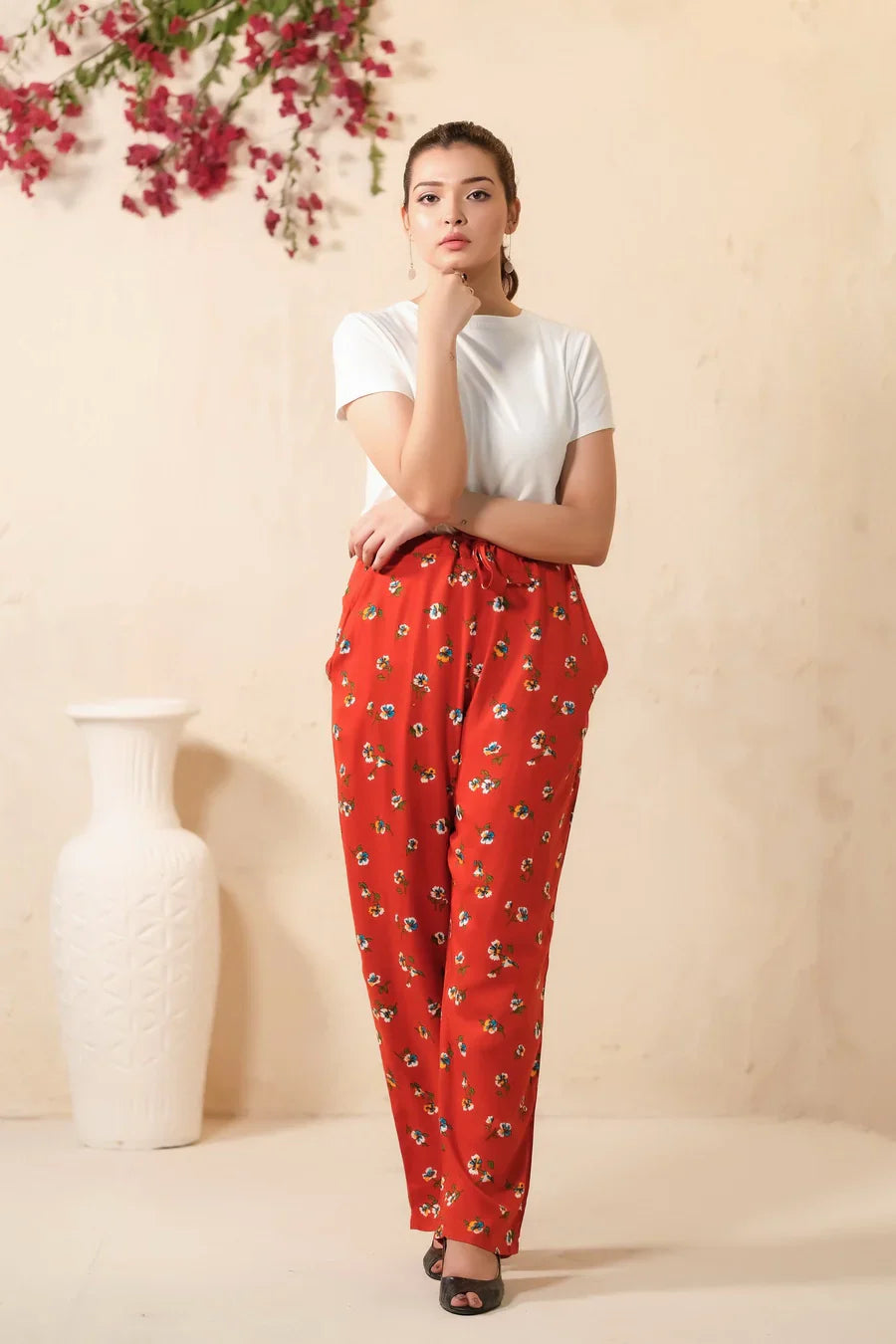 Sprinkles Stitched 1 Piece Summer Bottoms Kids Collection'2025-Mod Floral Print Wide Leg Trouser