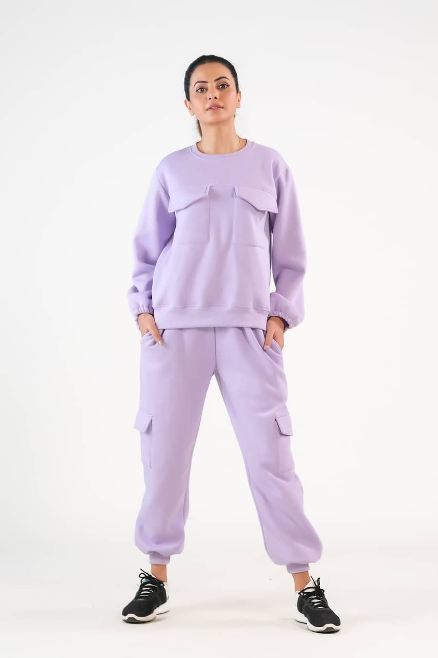 Sprinkles Stitched 2 Piece Winter Co Ord Sets Women Collection'2025-Flappy Lilac - 2pcs Co-Ord Set