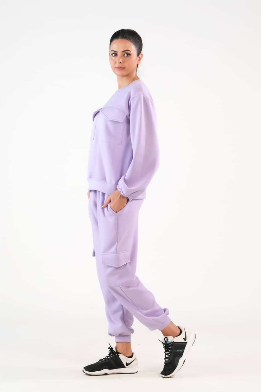 Sprinkles Stitched 2 Piece Winter Co Ord Sets Women Collection'2025-Flappy Lilac - 2pcs Co-Ord Set