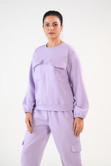Sprinkles Stitched 2 Piece Winter Co Ord Sets Women Collection'2025-Flappy Lilac - 2pcs Co-Ord Set