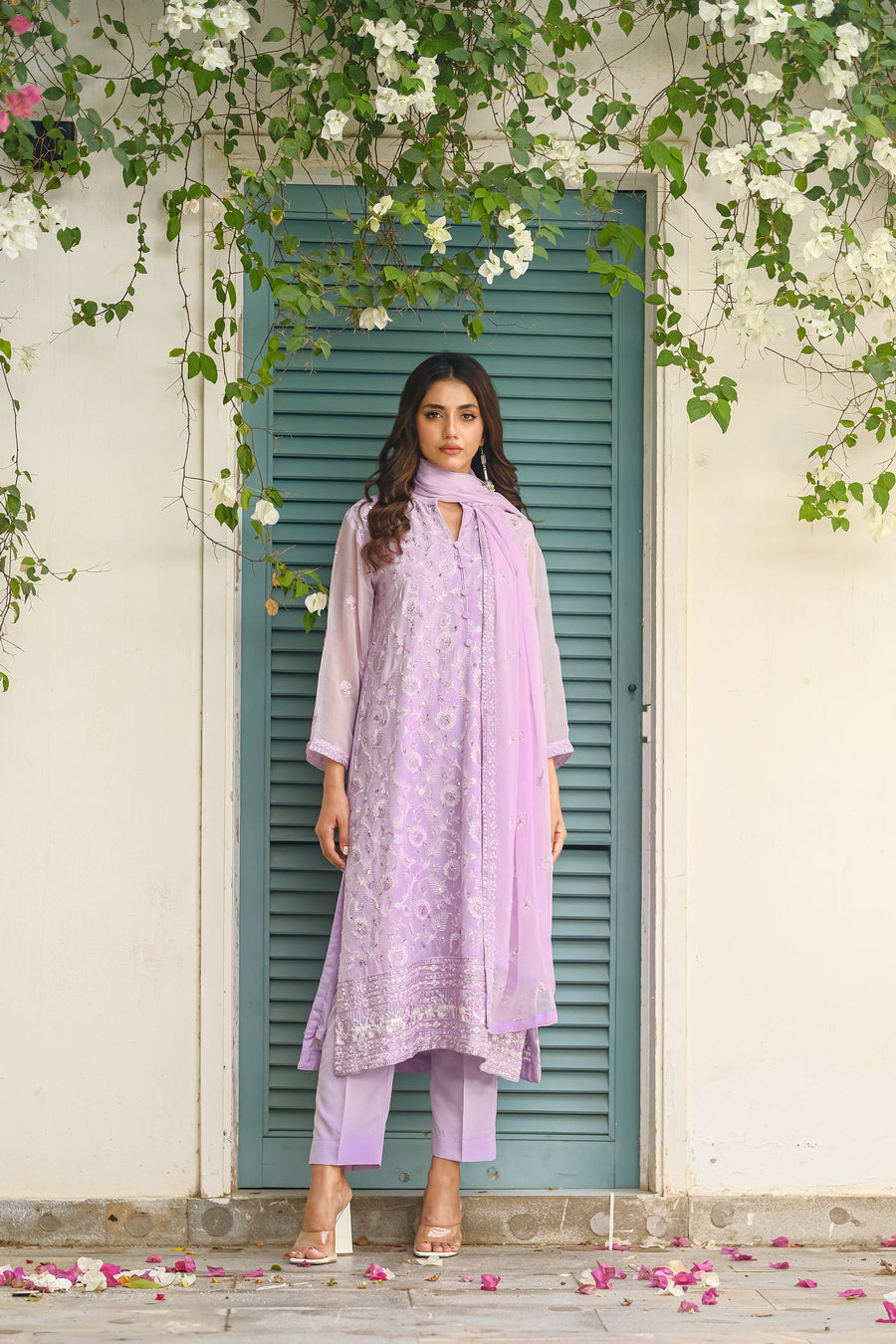 Sprinkles Stitched 3 Piece Formals Luxury Festive Women Collection'2025-Lavender Dream - 3-Piece Luxury Chiffon