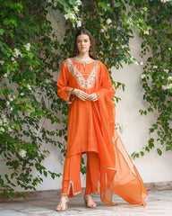Sprinkles Stitched 3 Piece Formals Luxury Festive Women Collection'2025-Saffron Elegance 3pcs- Embroidered