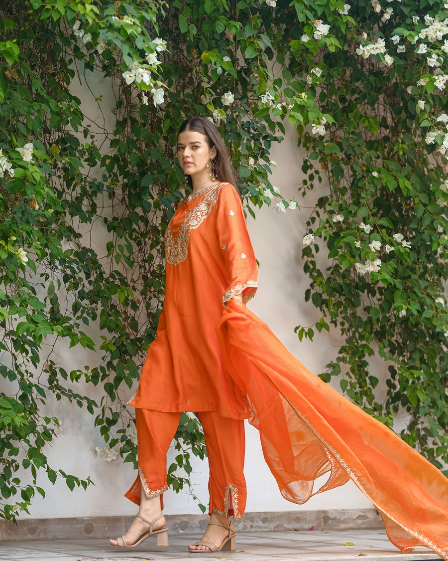 Sprinkles Stitched 3 Piece Formals Luxury Festive Women Collection'2025-Saffron Elegance 3pcs- Embroidered