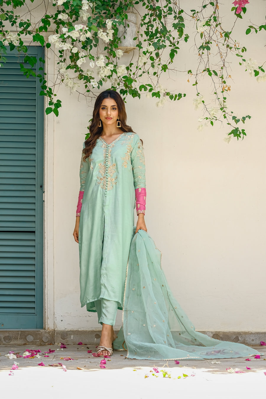 Sprinkles Stitched 3 Piece Formals Luxury Festive Women Collection'2025-Aqua Grace 3pcs- Embroidered