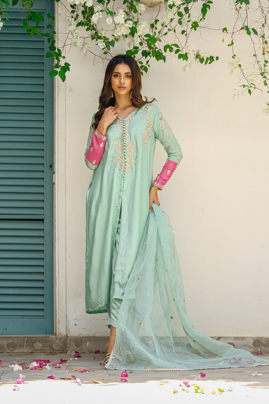 Sprinkles Stitched 3 Piece Formals Luxury Festive Women Collection'2025-Aqua Grace 3pcs- Embroidered