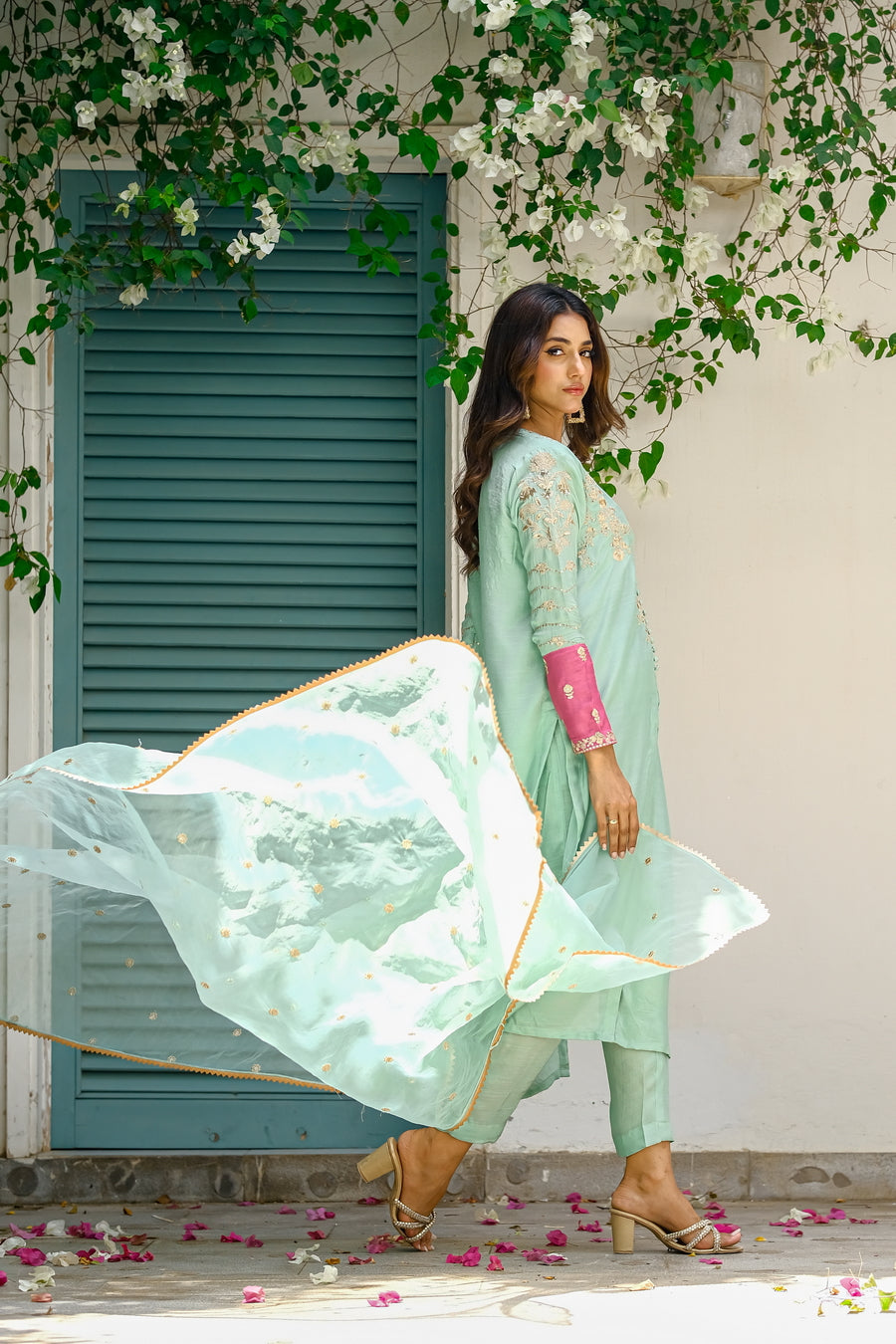Sprinkles Stitched 3 Piece Formals Luxury Festive Women Collection'2025-Aqua Grace 3pcs- Embroidered