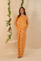 Sprinkles Stitched 2 Piece Summer Co Ord Sets Women Collection'2025-Mellow Mustard 2 Pcs Ready to Wear Set