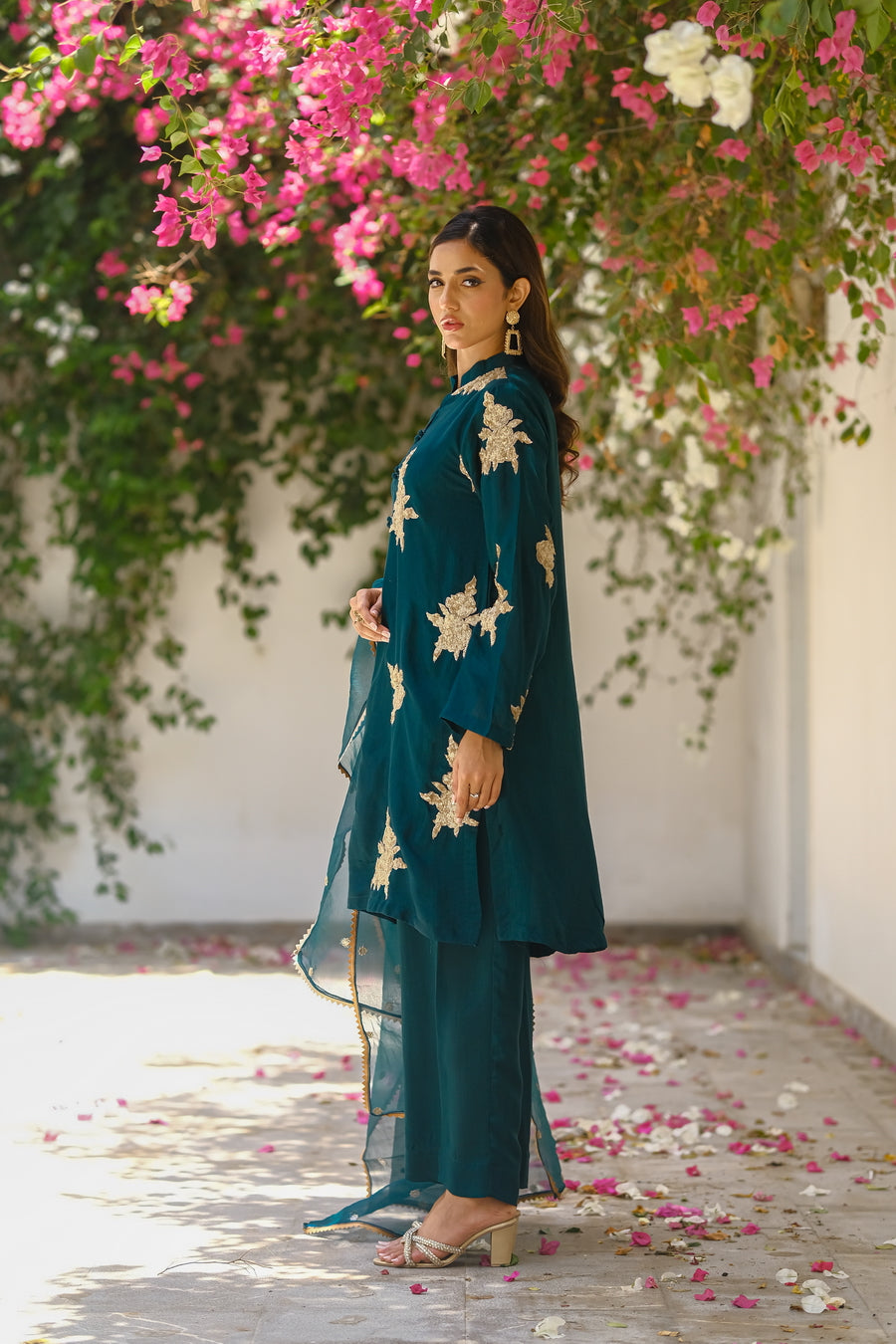 Sprinkles Stitched 3 Piece Formals Luxury Festive Women Collection'2025-Teal Temptation 3pcs- Embroidered