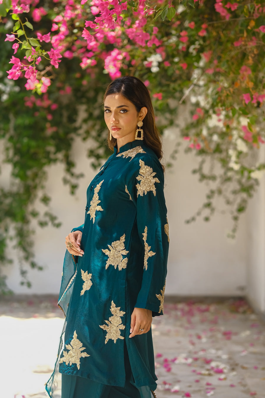Sprinkles Stitched 3 Piece Formals Luxury Festive Women Collection'2025-Teal Temptation 3pcs- Embroidered