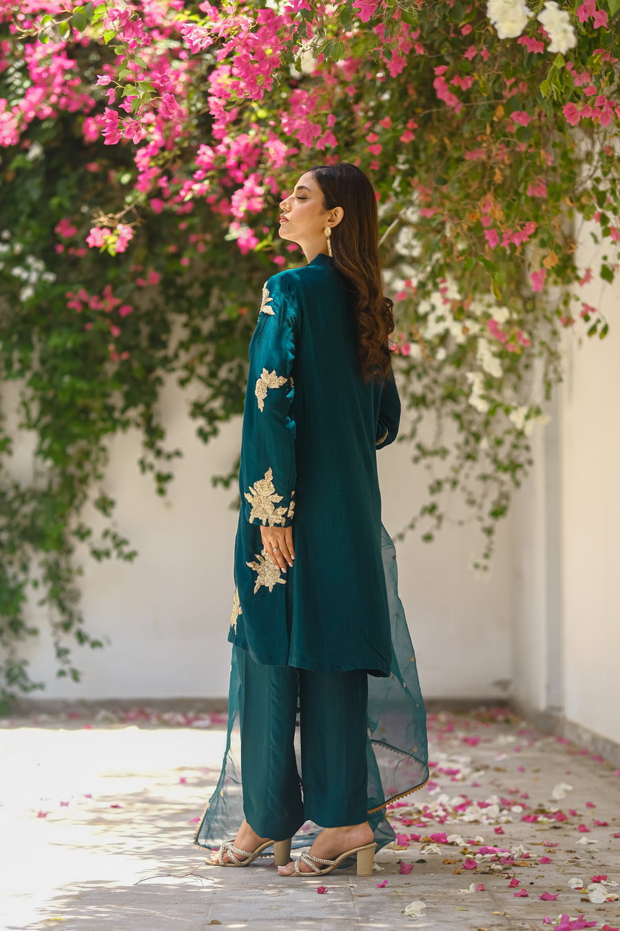 Sprinkles Stitched 3 Piece Formals Luxury Festive Women Collection'2025-Teal Temptation 3pcs- Embroidered