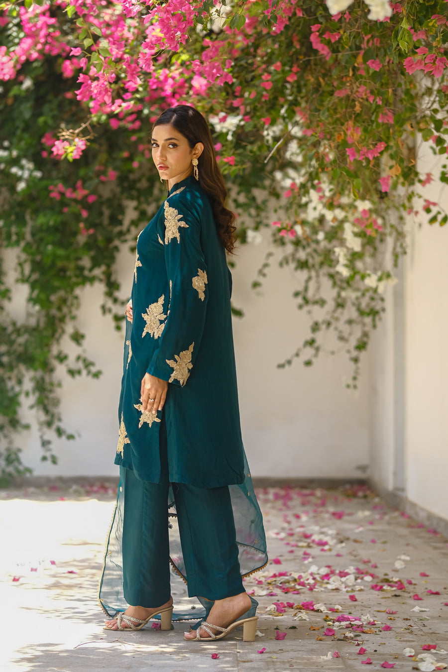 Sprinkles Stitched 3 Piece Formals Luxury Festive Women Collection'2025-Teal Temptation 3pcs- Embroidered
