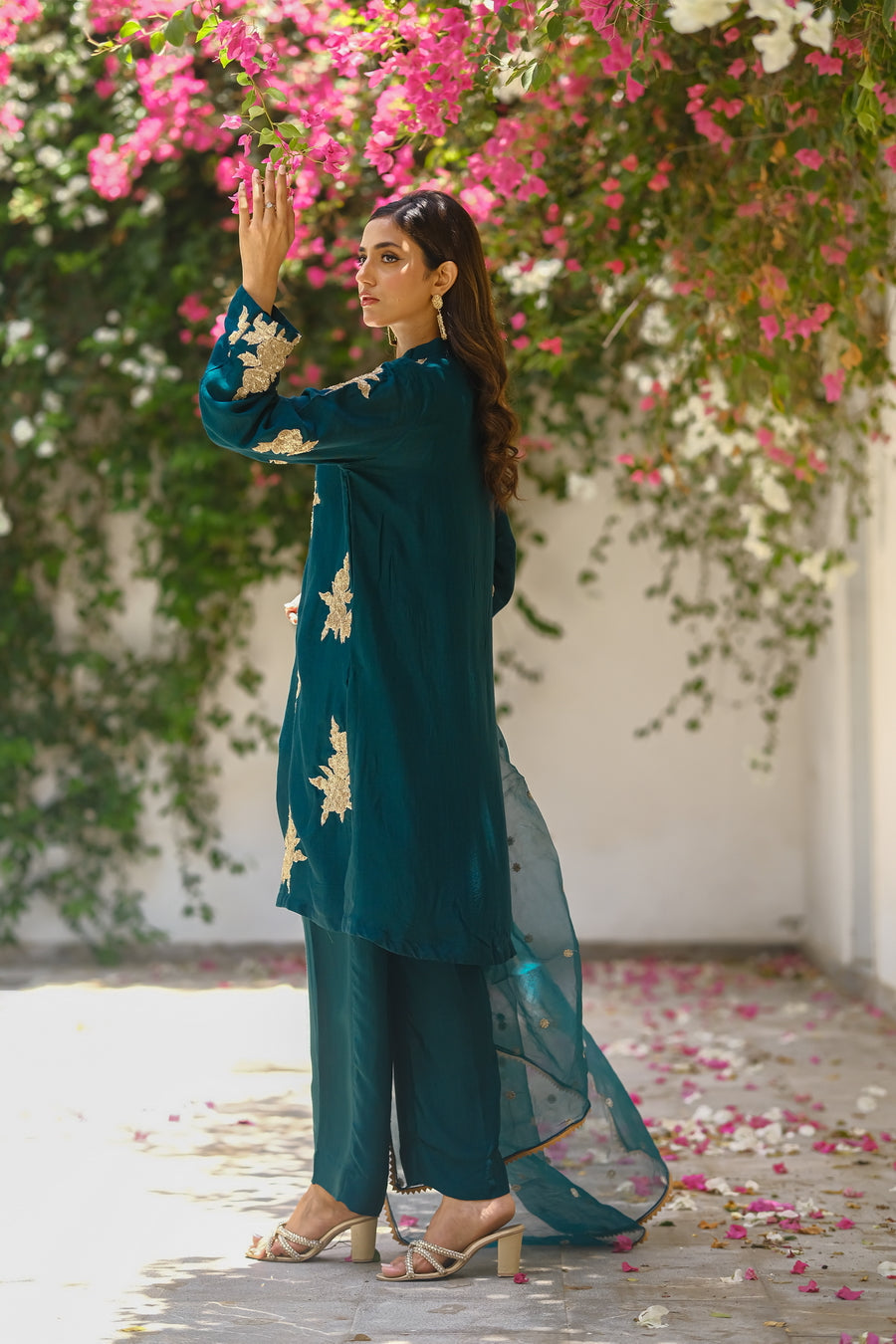 Sprinkles Stitched 3 Piece Formals Luxury Festive Women Collection'2025-Teal Temptation 3pcs- Embroidered