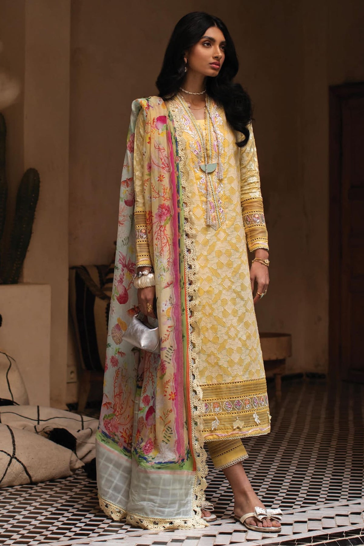 Kesh by Farah Talib Aziz Unstitched 3 Piece Luxury Lawn Collection'2023-FTA-12