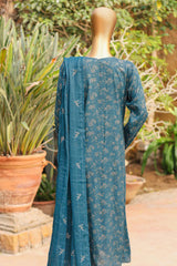 Floral Vibes By Hz Unstitched 3 Piece Raw Silk Suit-FVRS-04