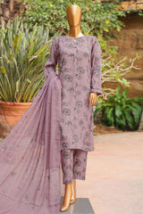 Floral Vibes By Hz Unstitched 3 Piece Raw Silk Suit-FVRS-05