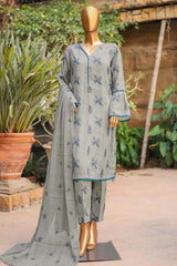 Floral Vibes By Hz Unstitched 3 Piece Raw Silk Suit-FVRS-07