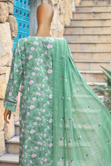 Floral Vibes By Hz Unstitched 3 Piece Raw Silk Suit-FVRS-08
