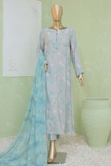 Floral Vibes By Hz Unstitched 3 Piece Raw Silk Suit-FVRS-09