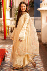 Florent Unstitched 3 Piece Basant Chikankari Luxury Lawn Suit-FZ-2A