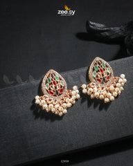 Faisha Earrings Golden Multi - Zeesy Jewellery