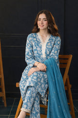 Ayla Studio Stitched 3 Piece Luxe Eid Jacquard Festive Lawn Suit-Feroza Gul
