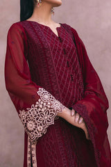 Azure Ensembles 3 Piece Unstitched Festive Formals Suit-AS-116-Fire Lily