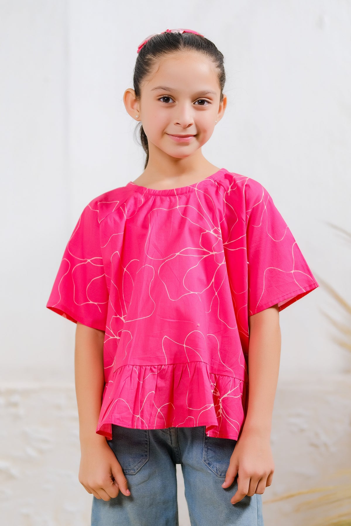 Sprinkles Stitched 1 Piece Summer Shirts Kids Collection'2025-Floral Burst Pink Top