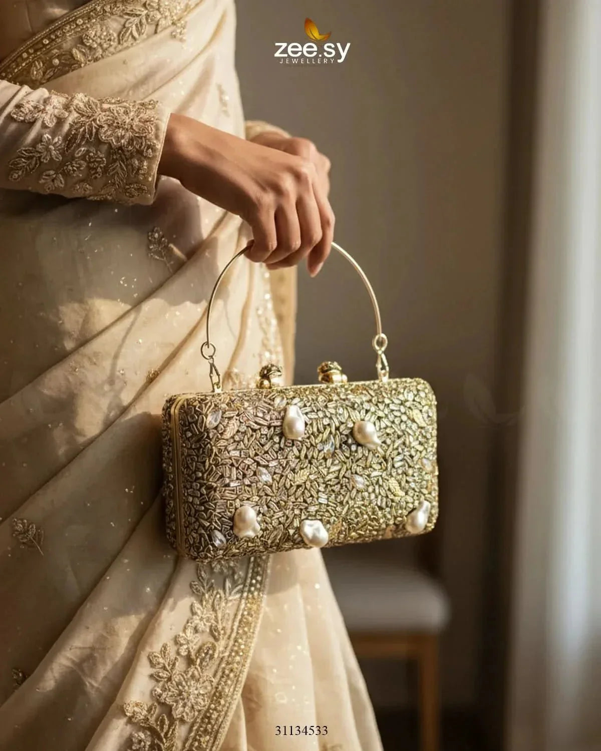Floral Crystal Cocktail Clutch Bag