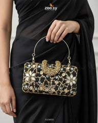 Floral Crystal Cocktail Clutch Bag